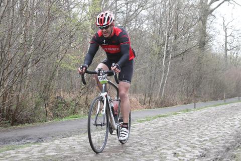 Will Johnson riding the Paris-Roubaix