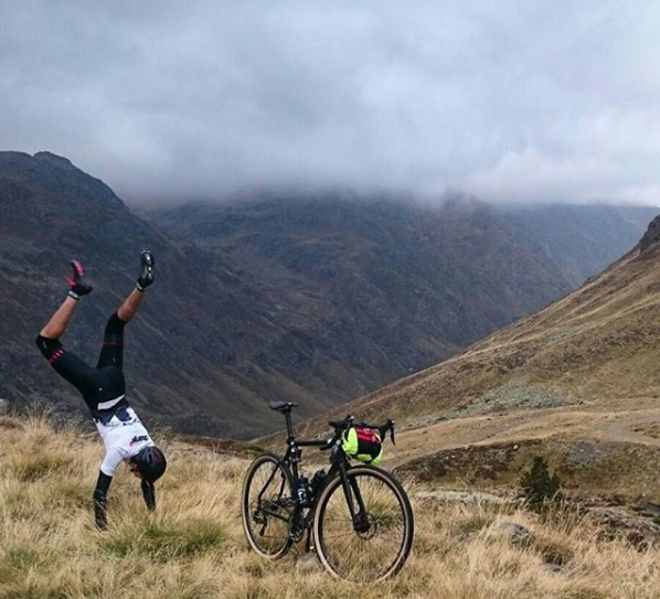 Hamish showing everyone his handstand skills