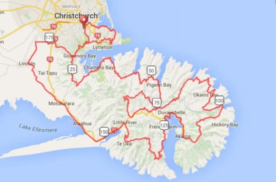 Christchurch route map