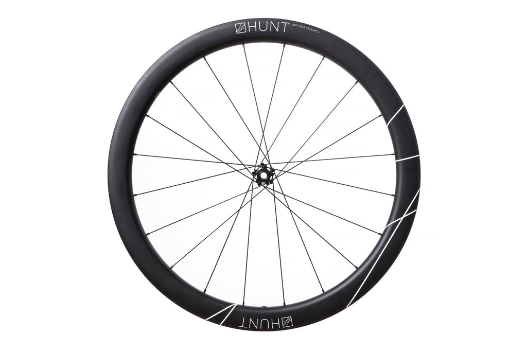 Side on image of the HUNT 48 Limitless Aero Disc front wheel